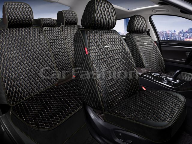 Накидки универсальные CarFashion SherIiff Plus для авто, цвет Черный/Бежевый. Артикул 27335