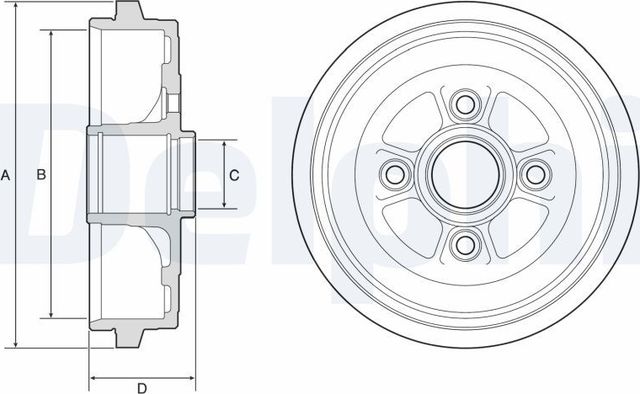 Тормозной барабан Delphi для Nissan Note II 2013-2026. Артикул BF574