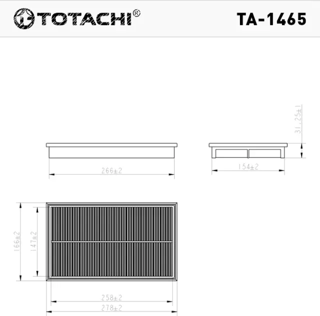Фильтр воздушный TOTACHI TA-1465 A-243V 16546-V0100 MANN C 29 020, C 2964 Totachi. Артикул TA1465