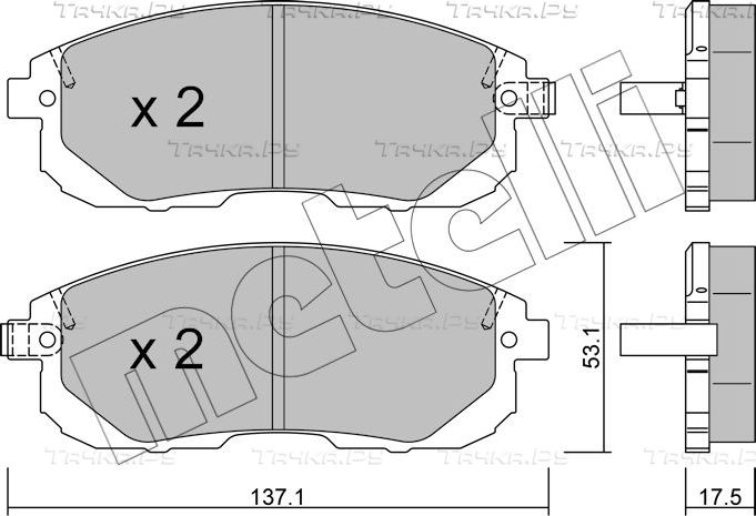 Тормозные колодки Metelli. Артикул 22-0876-1