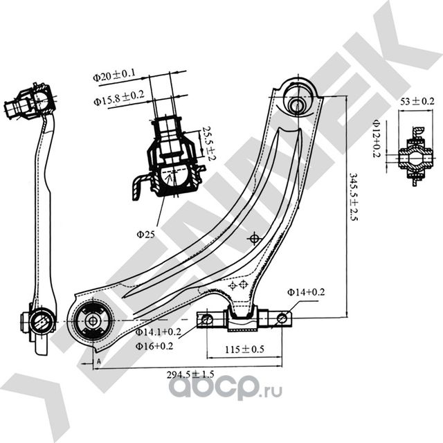 РЫЧАГ ПЕРЕДНИЙ НИЖНИЙ ЛЕВЫЙ NISSAN QASHQAI J10 07>, RENAULT KOLEOS 08 (Zennek). Артикул DCA0169
