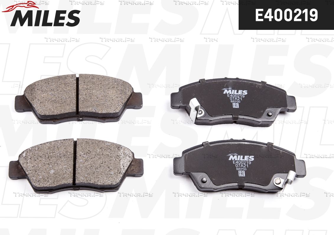 Тормозные колодки Miles (Low-Metallic) передние для Honda CR-X III 1992-1998. Артикул E400219