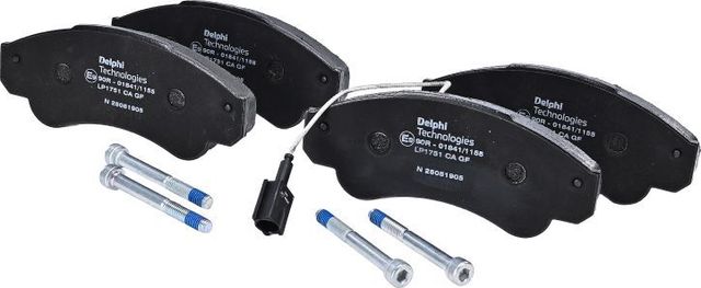 Тормозные колодки Delphi (Low-Metallic) передние для Fiat Ducato III 2006-2026. Артикул LP1751