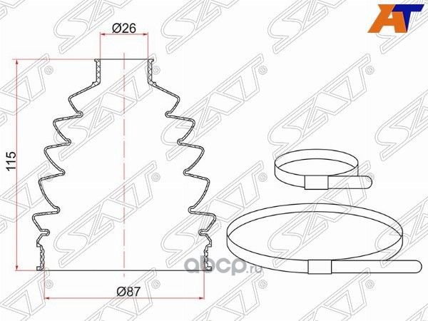 Пыльник шруса наружный  FR VW POLO 2 хомута. терм (SAT). Артикул TC006