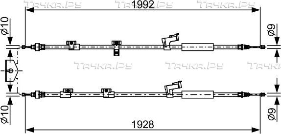 Трос ручника (тросик ручного тормоза) Bosch. Артикул 1 987 482 494