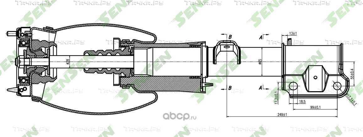 SAR053 Пневмобаллон подвески передний правый Land Rover Range Rover 02-09 (Sensen). Артикул SAR053