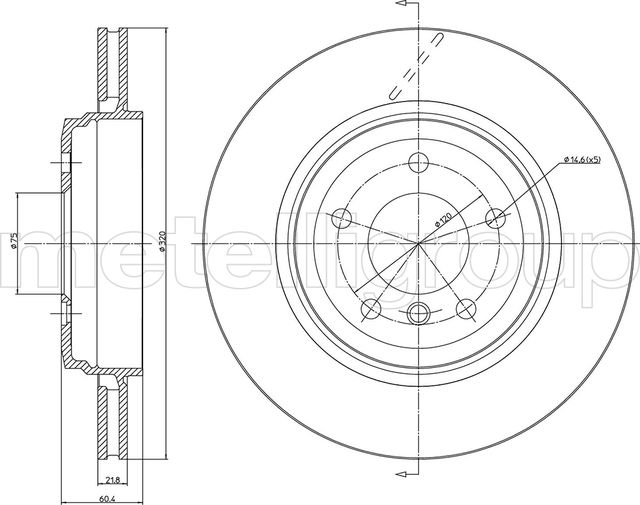 Тормозной диск Metelli. Артикул 23-0519C