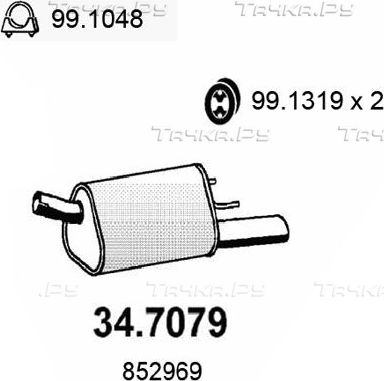 Глушитель Asso для Opel Corsa B 1993-2000. Артикул 34.7079