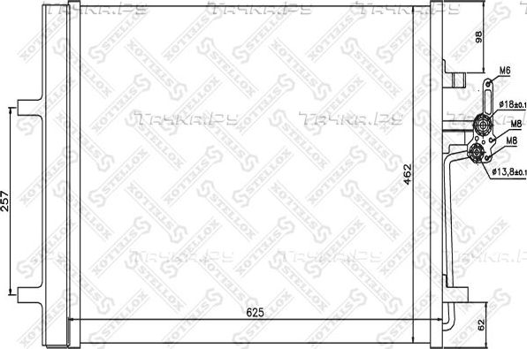 Радиатор кондиционера (конденсатор) Stellox. Артикул 10-45207-SX