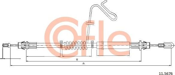 Трос ручника (тросик ручного тормоза) Cofle. Артикул 92.11.5676