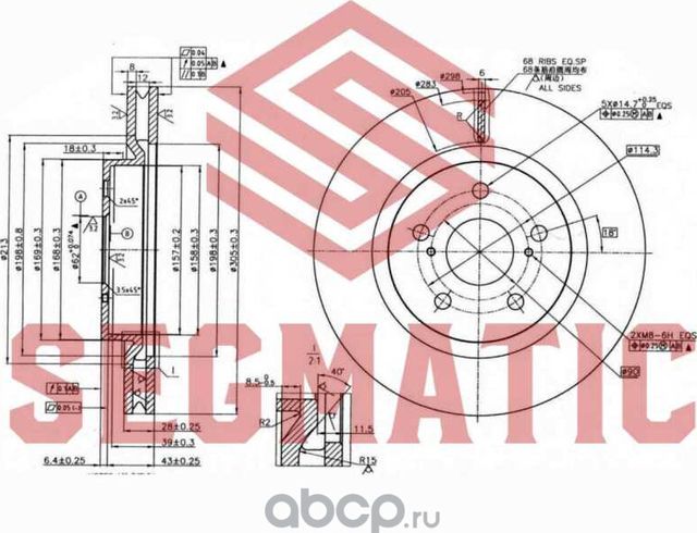 ДИСК ТОРМОЗНОЙ перед. вент TOYOTA CAMRY V70 (2017>), TOYOTA CAMRY 16-/RAV 4 18 (Segmatic). Артикул SBD30093524