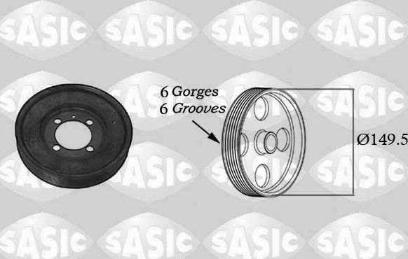 Шкив коленвала Sasic для Opel Astra H 2004-2010. Артикул 2156017