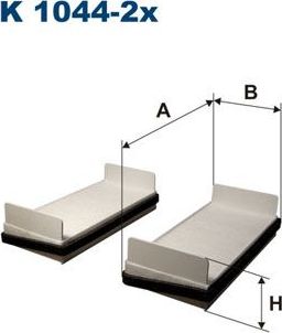 Салонный фильтр Filtron для Opel Sintra 1996-1999. Артикул K 1044-2x