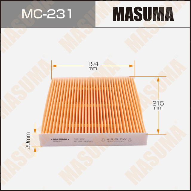 Салонный фильтр Masuma для Toyota Camry 40 (V40, XV40) 2006-2014. Артикул MC-231