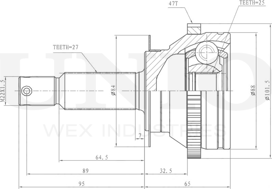 ШРУС наружный (Unio). Артикул CVJ-20295