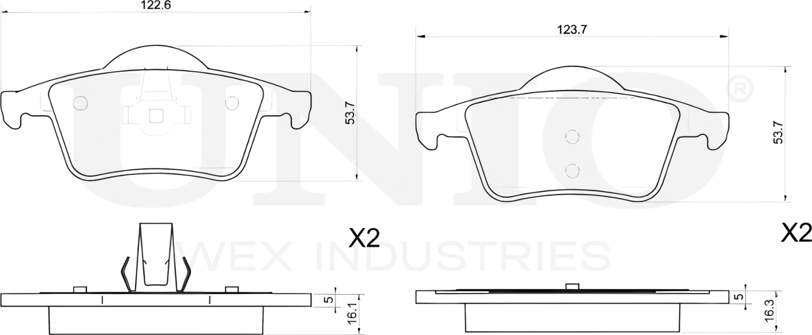 Колодки тормозные дисковые, комплект (Unio). Артикул BRP-20389