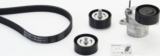 Приводной ремень поликлиновой с роликами (комплект) ContiTech. Артикул 6PK2000K1