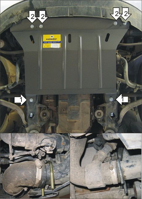 Защита Мотодор для картера Audi A4 B6, B7 2000-2007. Артикул 00121