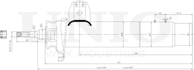 Амортизатор подвески (Unio). Артикул SAB-10314