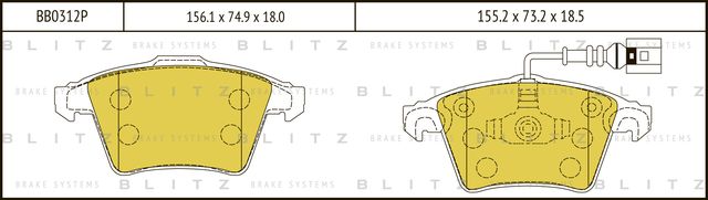 Колодки тормозные VW TOUAREG 04- перед. (Blitz). Артикул BB0312P
