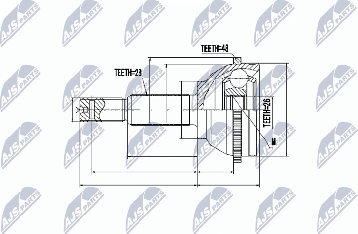 Шрус внутренний (граната) NTY. Артикул NPZ-FR-037
