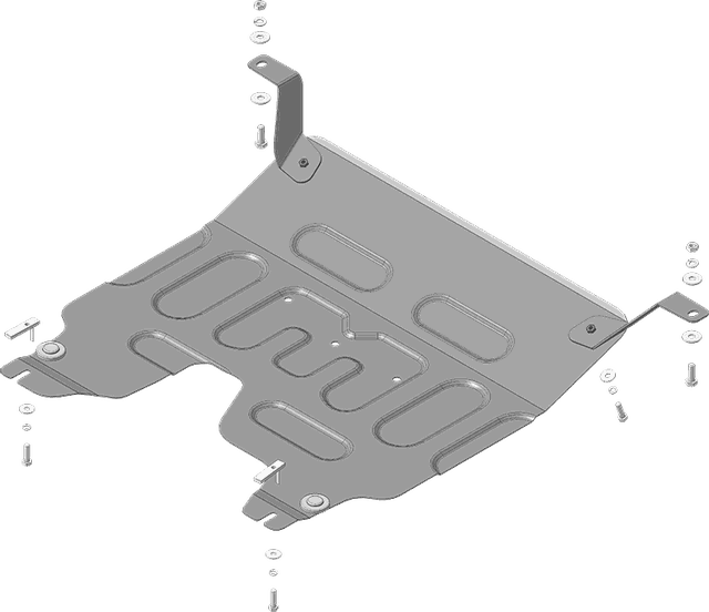 Защита Мотодор усиленная для картера и КПП Hyundai Creta II 2021-2026. Артикул 70906