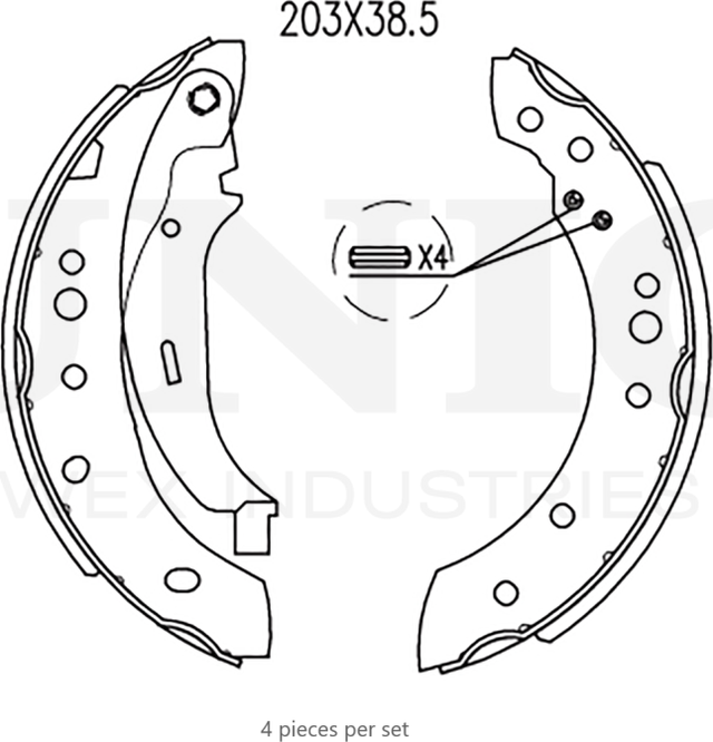 Колодки тормозные барабанные, комплект (Unio). Артикул BRP-10021
