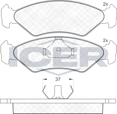 Тормозные колодки Icer для Ford Fiesta III 1989-1997. Артикул 180776