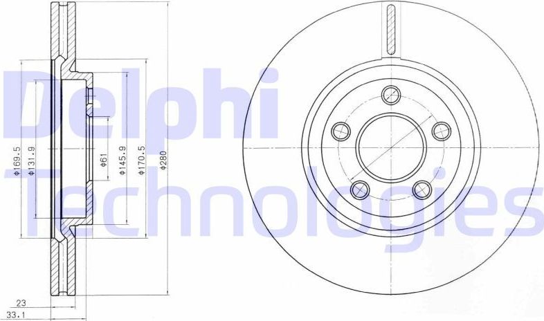 Тормозной диск Delphi. Артикул BG3704