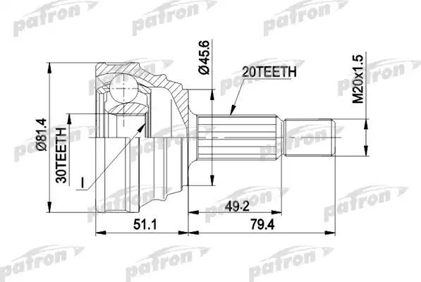 Шрус наружный (граната) Patron. Артикул PCV1034