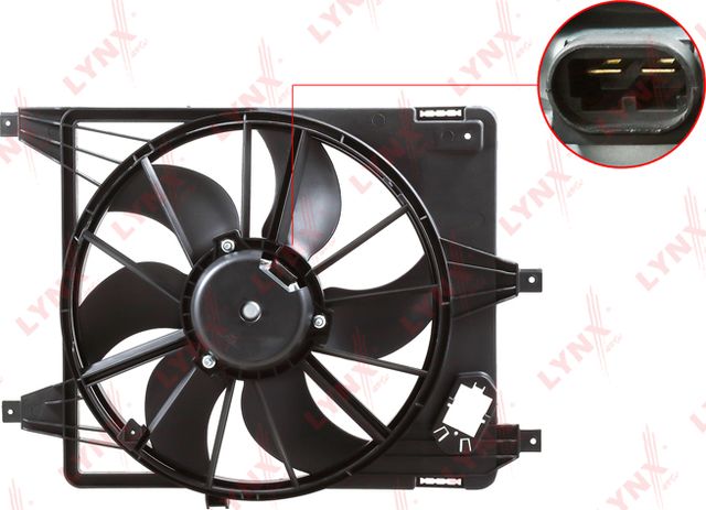Вентилятор радиатора двигателя LYNXauto для Renault Clio II 1998-2013. Артикул RF-1681