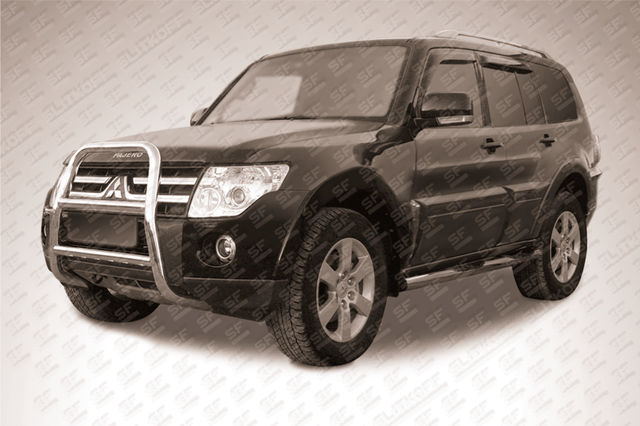 Кенгурятник Slitkoff d57 высокий для Mitsubishi Pajero IV 2006-2011. Артикул MPJ006