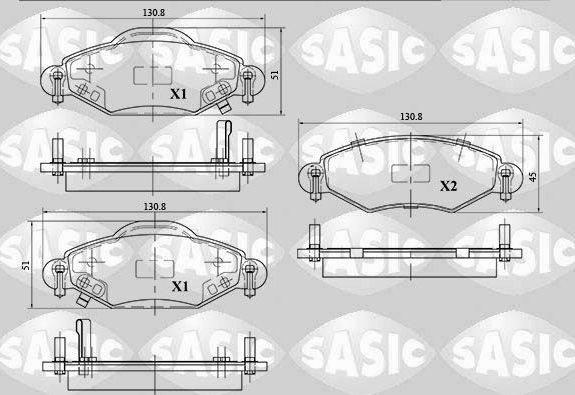 Тормозные колодки Sasic передние для Toyota Echo 1999-2005. Артикул 6216035