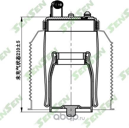 SAR009 Пневмобаллон подвески TOYOTA Lexus GX470 GX460 2002-2009 Rear R (Sensen). Артикул SAR009