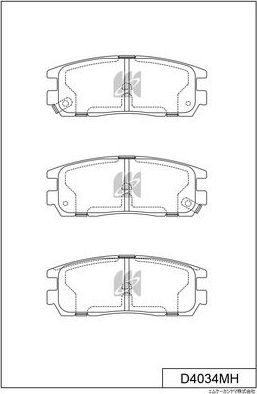 Тормозные колодки MK Kashiyama задние для Great Wall Hover 2005-2010. Артикул D4034MH