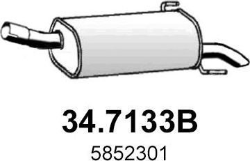 Глушитель Asso для Opel Astra H 2004-2014. Артикул 34.7133B