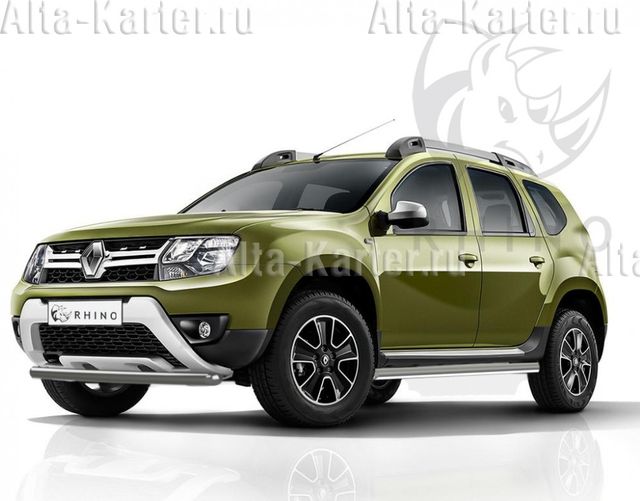 Защита RusStal переднего бампера d63 (дуга) для Renault Duster I рестайлинг 2015-2020. Артикул RDZBR-002175SER