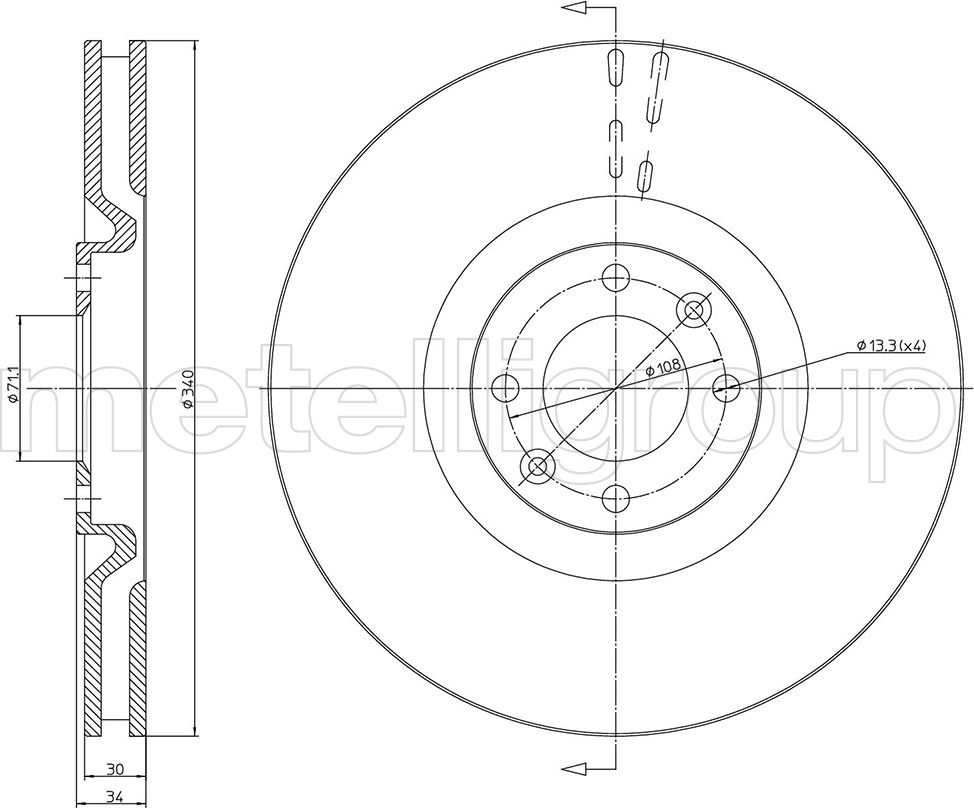 Тормозной диск Metelli. Артикул 23-1483C