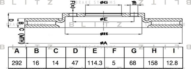 Диск тормозной NISSAN X-TRAIL 13- задн. (Blitz). Артикул BS0494