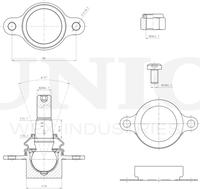 Опора шаровая (Unio). Артикул SSP-20098