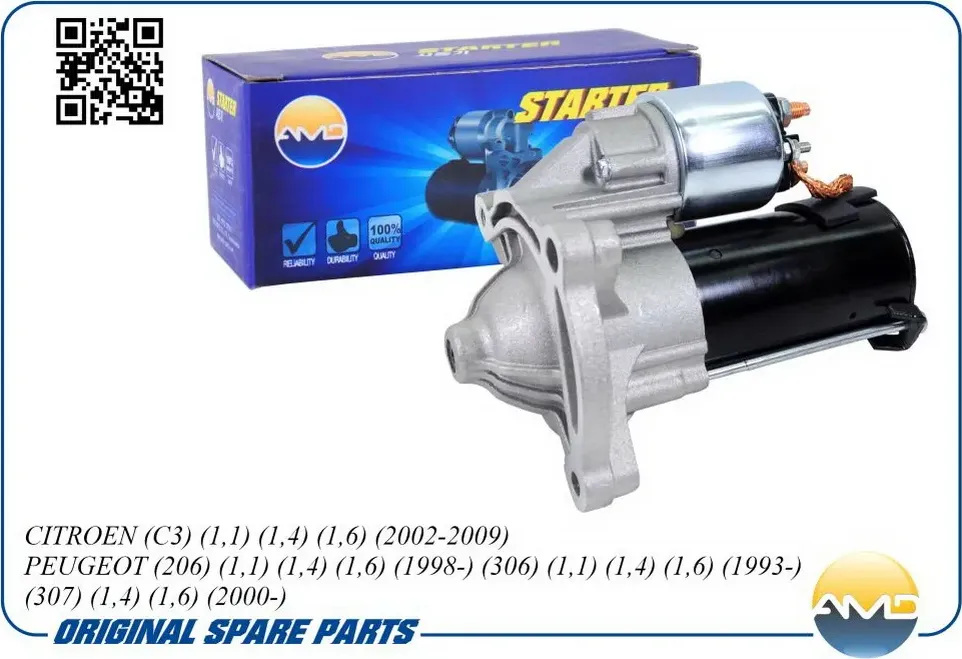 Стартер Peugeot 206/Citroen/C3 (AMD) AMD. Артикул AMDEL621