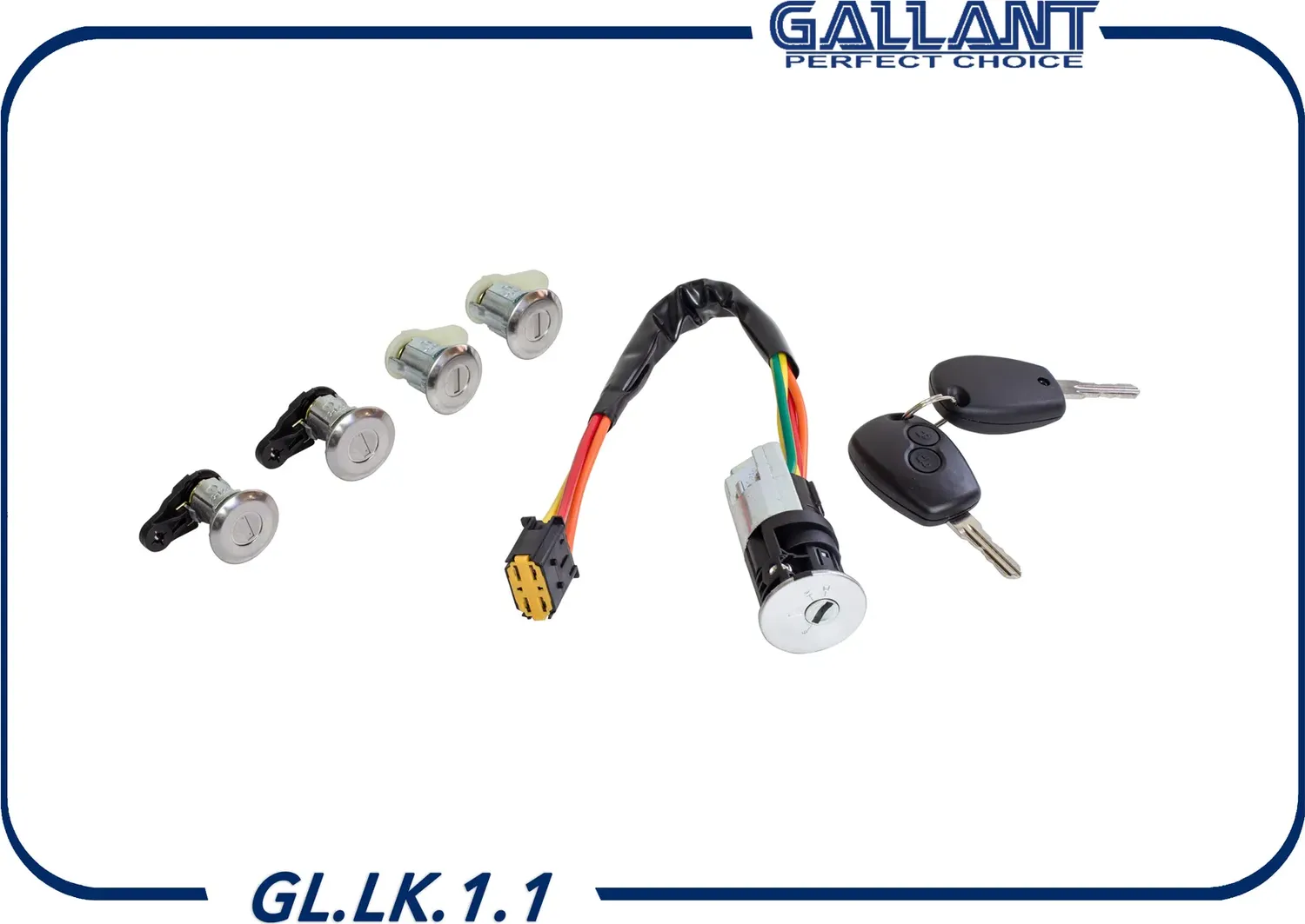 Замок зажигания Lada Largus (2 ключа + 4 личинки) 806010137R (Gallant) Gallant. Артикул GLLK11