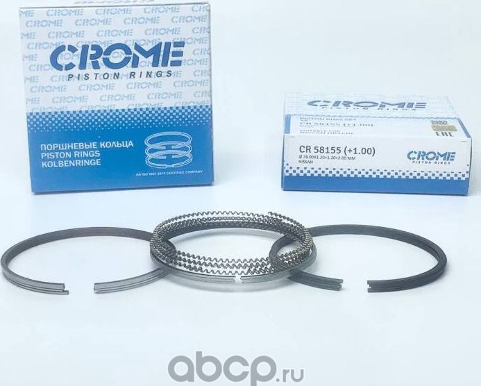 Комплект поршневых колец на 4 цил. +100 HR16DE (Crome). Артикул CR58155100