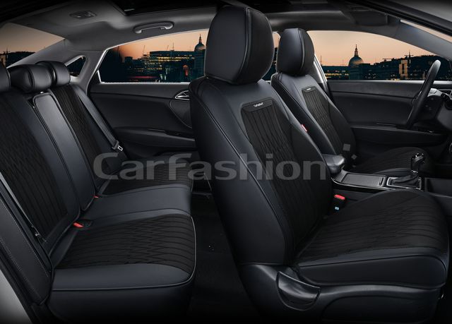 Чехлы универсальные каркасные CarFashion 5D Gothic Plus на сидения авто, цвет Черный/Черный/Черный. Артикул 27289