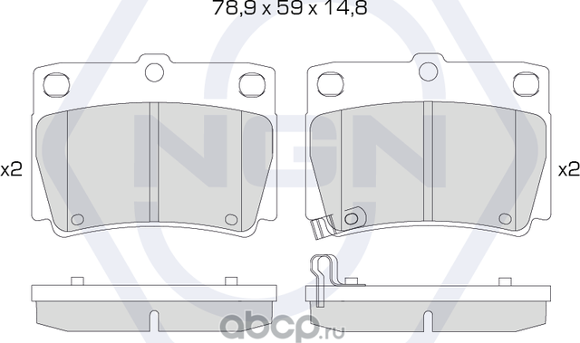 Колодки тормозные керамические, задние (NGN). Артикул 3501737