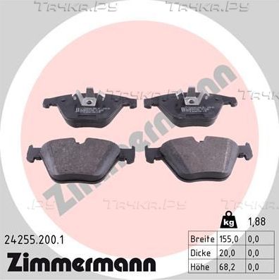Тормозные колодки Zimmermann передние для BMW Z4 II (E89) 2009-2016. Артикул 24255.200.1
