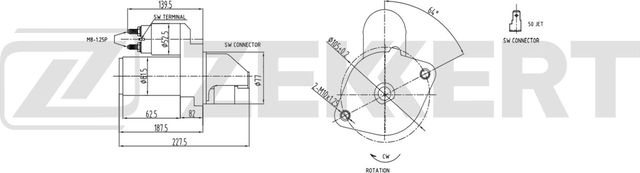 Стартер Zekkert для Mitsubishi L300 II 1986-2006. Артикул AN-1066