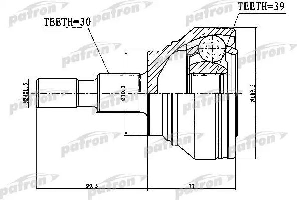 Шрус наружный (граната) Patron. Артикул PCV1756