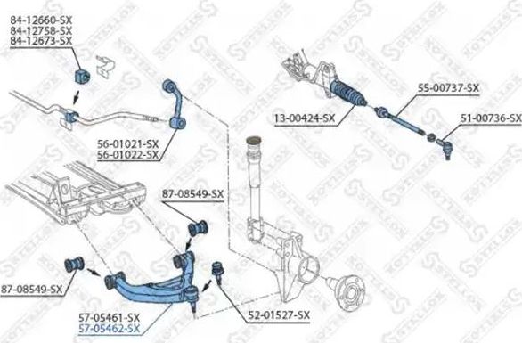 Рычаг передней подвески Stellox для Audi 80 V (B4) 1991-1994. Артикул 57-05462-SX
