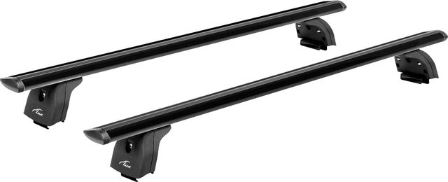 Багажник на интегрированные рейлинги LUX для Chery Tiggo 5 рестайлиг 2016-2020 (Аэро-трэвэл дуги шириной 82 мм ЧЕРНЫЕ). Артикул 844635+842488+793310